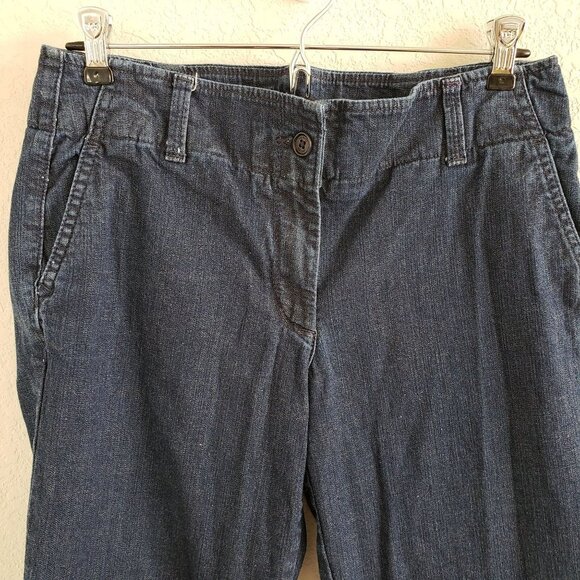 Talbots Signature Flare Woman Size 8 Dark Wash Denim with Stretch 9.5" rise - Picture 3 of 7